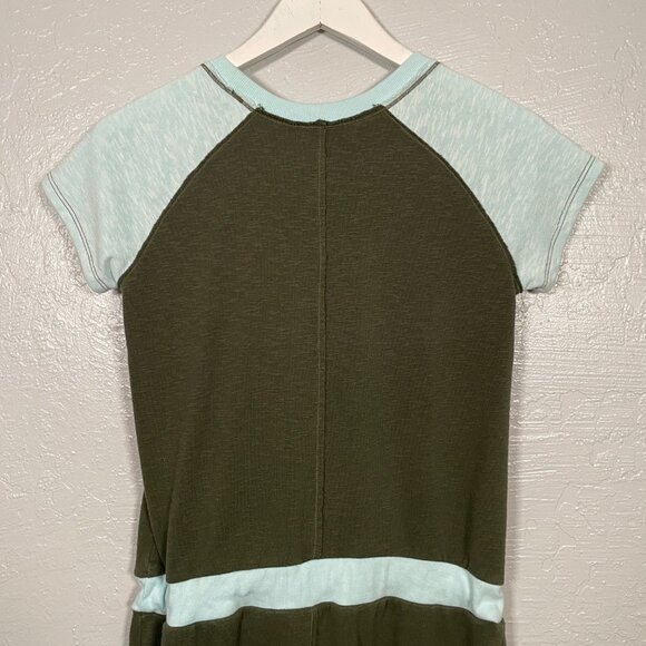 Title Nine Women S Green Blue Dress Colorblock French Terry Pockets Short Sleeve - Picture 8 of 10